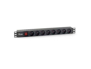 Regleta de Alimentación Rack 19" 1U 8 Tomas Modelo Francés con Interruptor - Marca Equip