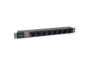 Regleta de alimentación Rack 19" 1U con 8 tomas interruptor IEC 14 cable especial para SAI Equip