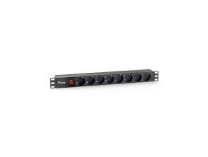 Regleta de Alimentación Rack 19" 1U con Interruptor y 8 Tomas - Marca EQUIP