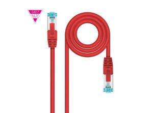 CABLE DE RED LATIGUILLO 600MHZ LSZH SFTP PIMF CAT7 AWG26 2 M ROJO NANOCABLE