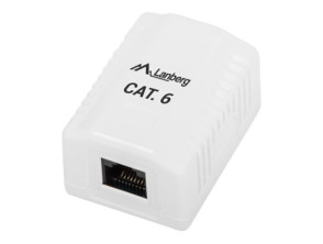 Roseta de Superficie LANBERG Cat.6 UTP 1X Toma RJ45 Blanca