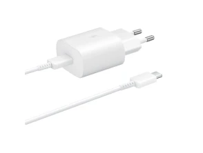 Samsung Cable USB Tipo-C 25W Carga Rápida Blanco - Cargador de Pared