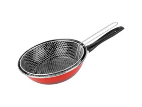SARTÉN FREIDORA MAGEFESA K2 ROJO 26 ACERO ANTIADHERENTE EFECTO PIEDRA COCINAS APTA TODO TIPO