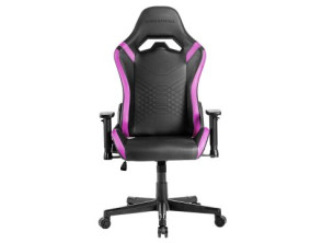 Silla Gamer Mars Gaming MGCPROBP Negra Detalle Violetas Brazos Regulables Altura Reclinable