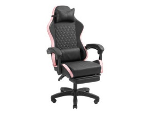 Silla Gamer Mars Gaming MGCXBPK Negra y Rosa - Reclinable con Reposabrazos y Reposapiés Ajustables - Cojines incluidos