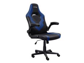 Silla Gamer Trust GXT 703 Negra/Azul - Elevador de Gas Clase 4 Reposabrazos Abatibles Bloqueo