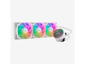 Sistema de Refrigeración Líquida UNYKA UK353101 Aquastorm 360 Blanco Ventiladores 120mm 1800 RPM ARGB