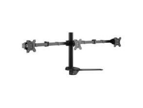 SOPORTE DE MESA CON BASE EQUIP 650125 - Soporte para 3 Pantallas 13"-27", Doble Brazo, VESA Standard Hasta 8KG