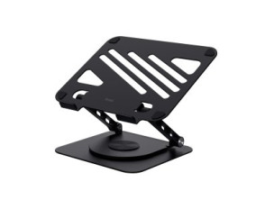 SOPORTE DE PORTATIL TRUST ZEFF METALICO COLOR NEGRO PLEGABLE GIRATORIO HASTA 16" 10Kg
