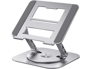 Soporte Giratorio LS928 de Aluminio Plata para Tablet y Ordenador Portátil - CROCOCASE