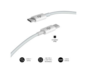 Añadir a la cesta CABLE PLUS 100W USB-C/USB-C BLANCO 1 M - SUBBLIM CABLE PLUS 100W USB-C/USB-C BLANCO 1 M - SUBBLIM