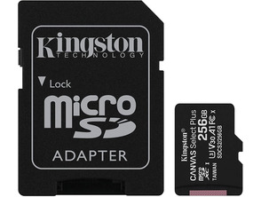 Tarjeta de memoria MicroSD XC 256GB Kingston Canvas Select+Adapt