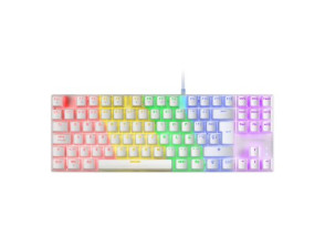 TECLADO MECÁNICO COMPACTO TKL MARS GAMING MK80 WHITE ITALIANO - ILUMINACIÓN 12 EFECTOS SWITCH MARRÓN