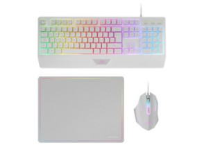 TECLADO MOUSE Y ALFOMBRILLA MARS GAMING RGB H-MECH MCP124WFR FRANCES, MOUSE HUANO RGB 3200dpi