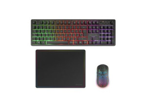 TECLADO MOUSE Y ALFOMBRILLA MARS GAMING MCPWXES NEGRO H-MECH FRGB 3200DPI