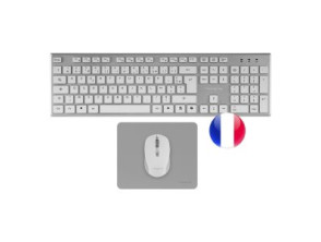Teclado Mouse y Alfombrilla Inalámbricos Tacens ZenithWFR Low Profile Blanco - 3200DPI Tecla Copilot