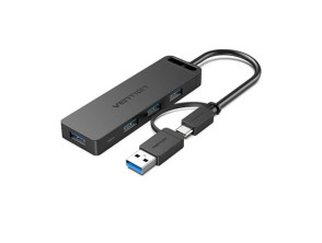 HUB VENTION GRIS USB-C PD 4 PUERTOS USB 4xUSB 1xUSB