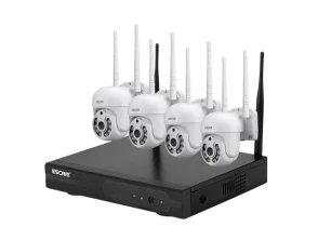 Kit de videovigilancia IP Escam WNK714 Wifi Blanco | 3MP, 4 Cámaras