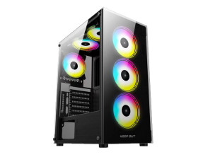 CAJA MICROATX KEEP OUT XC-210 GLASS, 1x3.5” 2x2.5” 1xUSB2.0 1xUSB3.0 - GPU MAX 305mm - LatCristal Templado
