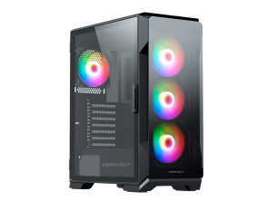CAJA E-ATX KEEP OUT XC-901 PRO - 2x3.5 3x2.5” USB-C USB3.0 - GPU 315mm - CRISTAL BISAGRA