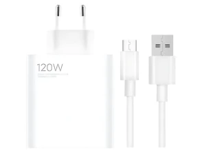 Cargador Rápido Xiaomi 120W HyperCharge Combo USB Tipo-A Blanco + Cable USB-C