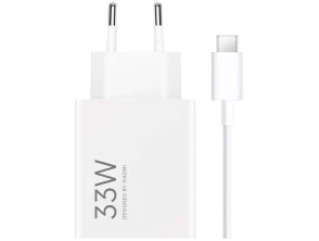 Cargador de carga Rápida Xiaomi 33W HyperCharge Combo USB Tipo-A Blanco + Cable USB-A a USB-C