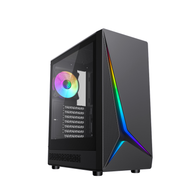 CAJA ATX COOLBOX GA450 STAR LIGHT ARGB CRISTAL TEMPLADO NEGRO GPU MAX. 340mm 1x3.5 5x2.5