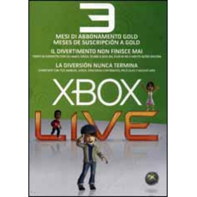 Tarjeta Prepago Xbox 360 Live Gold 3 meses
