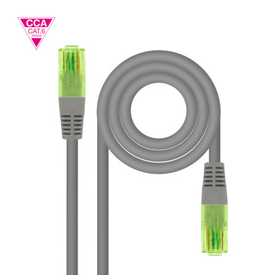 Cable de Red Nanocable UTP CAT6 AWG26 Latiguillo 10m Gris