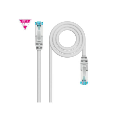 CABLE DE RED LATIGUILLO 600MHZ LSZH SFTP PIMF CAT7 AWG26 20 M GRIS NANOCABLE