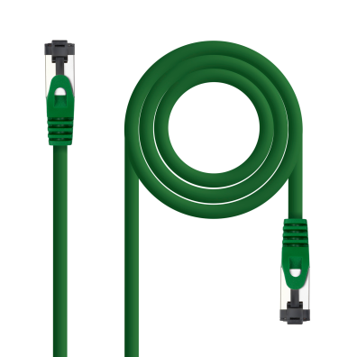 Cable de Red Latiguillo SSTP CAT8.1 AWG26 0.5 M Verde - Marca NANOCABLE