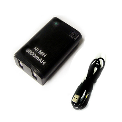 Batería recargable 3600 mAh Negra Xbox360