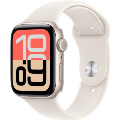 APPLE WATCH SE 3 44mm CAJA ALUMINIO CELL CORREA DEPORTIVA BLANCA M/L