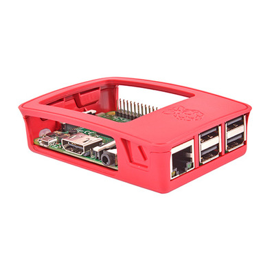 RASPBERRY Caja para Raspberry Oficial Pi 3,  Rojo, blanco