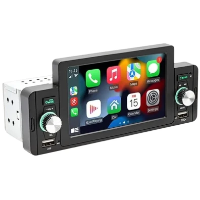 Autorradio SWM 160C 5 pulgadas Bluetooth Carplay USB Negro 1 DIN