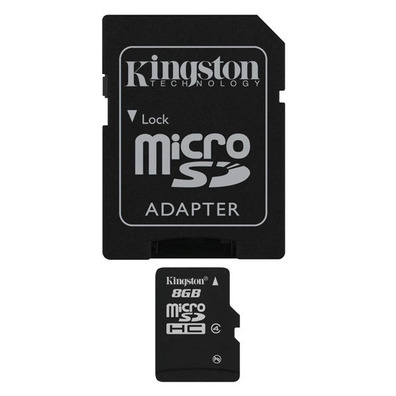 MEM MICRO SD 8GB KINGSTON CL4 + ADAPT SD