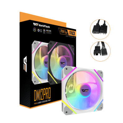 VENTILADOR AUXILIAR DARKFLASH DM-12 120 PRO A-RGB BLANCO
