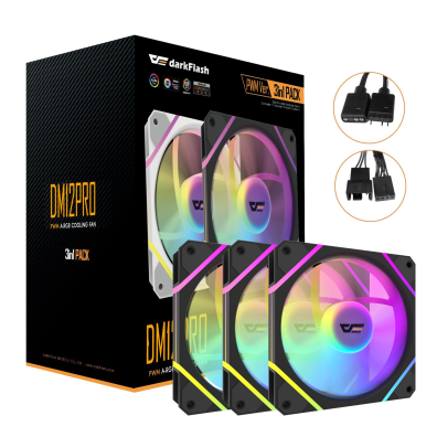 VENTILADORES AUXILIAR 3 KIT DM-12 120 PRO A-RGB NEGRO DARKFLASH