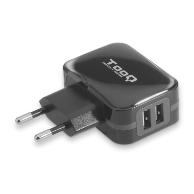 Cargador USB Pared/Viaje 2xUSB (3.4A) Negro - TOOQ