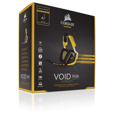 AURICULARES CORSAIR Gaming VOID Wireless SE Dolby 7.1 USB Amarillo