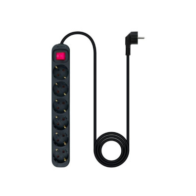 Regleta Protectora 6 Tomas con Interruptor Negro Nanocable - Protección y Conectividad