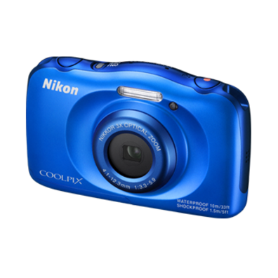 Cámara NIKON COOLPIX S33 AZUL KIT Acuática