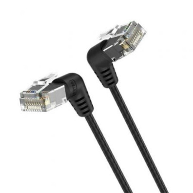 Cable de Red Acodado Vention CAT6A RJ45 UTP 1.5m Negro