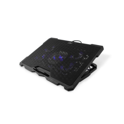 Base de Refrigeración Coolbox para Portátiles hasta 17" - Con 5 Ventiladores LED Azul, Regulable, 4 Alturas