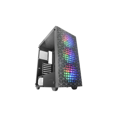 CAJA ATX MARS GAMING MCMAG NEGRA - Doble Rejilla Frontal Magnética - Lateral de Cristal