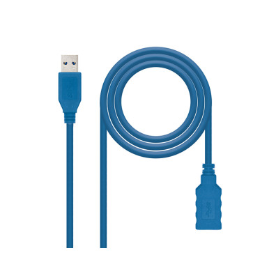 NANOCABLE - Cable USB Tipo A/M - A/H 1 metro azul