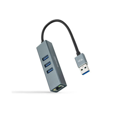 TITLE: Nanocable Conversor USB 3.0 a Ethernet Gigabit + 3xUSB 3.0 15cm Gris