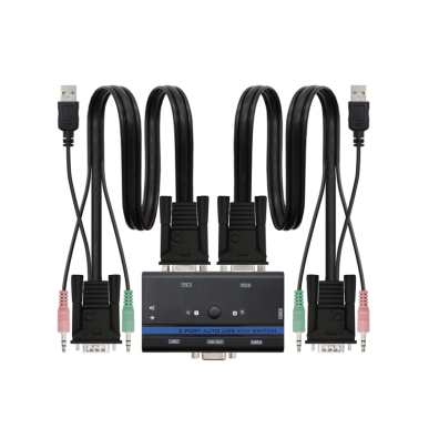 CONMUTADOR KVM USB VGA 1U-2PC + CABLE NANOCABLE