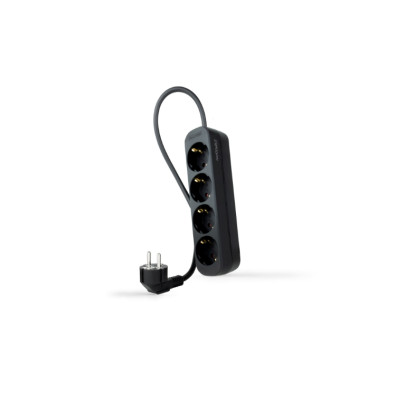 Regleta Protectora Nanocable Negro 4 Tomas - Sistema de Protección