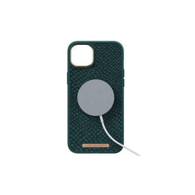 Funda MagSafe iPhone 14 Plus Piel de Salmón Verde Oscuro NJORD